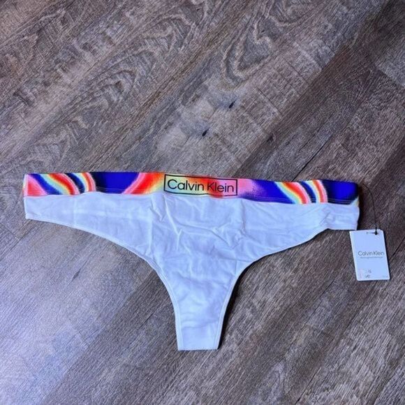 Calvin Klein Plus Size CK Reimagined Heritage Pride Thong Panty-Set of 2-Size 3X - Picture 2 of 8